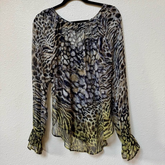 Fifteen-twenty Animal Print Sheer silk Blouse with embellishment - Picture 2 of 8